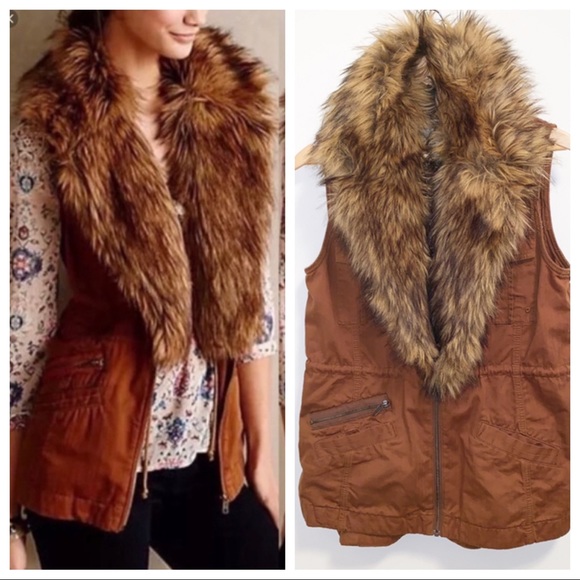Anthropologie Jackets & Blazers - Anthropologie••HEI HEI faux fur detachable vest